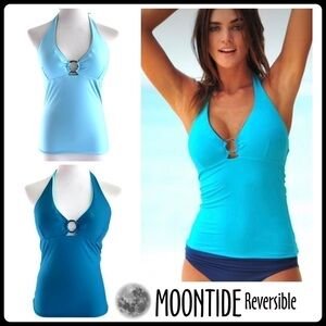 MOONTIDE Reversible Ring Front Tankini Top